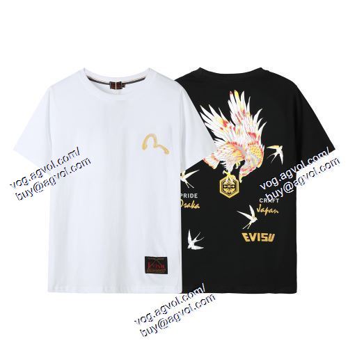  2021春夏 2色可選 半袖Tシャツ EVISUコピー 高級感ある エヴィス EVISU 