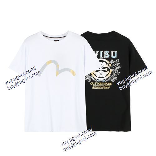  2021春夏 エヴィス EVISU 2色可選 半袖Tシャツ EVISUコピーブランド 落ち着いた感覚