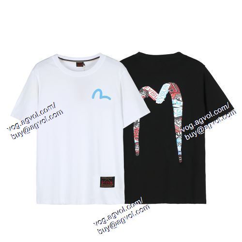  ムダな装飾を排したデザイン 2色可選 半袖Tシャツ エヴィス EVISU 2021春夏 EVISUブランド コピー