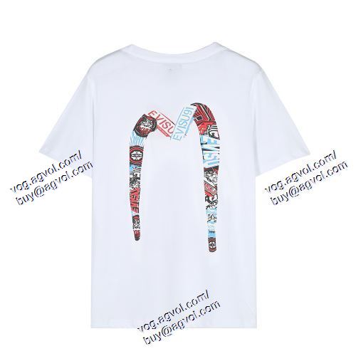  ムダな装飾を排したデザイン 2色可選 半袖Tシャツ エヴィス EVISU 2021春夏 EVISUブランド コピー