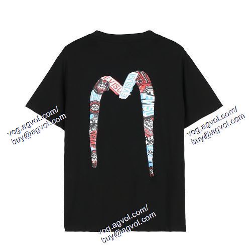  ムダな装飾を排したデザイン 2色可選 半袖Tシャツ エヴィス EVISU 2021春夏 EVISUブランド コピー