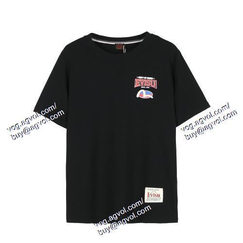  2021春夏 EVISUコピー エヴィス EVISU  2色可選 お洒落に魅せる 半袖Tシャツ