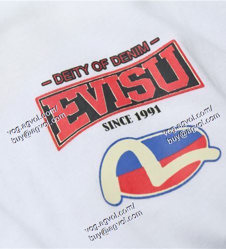  2021春夏 EVISUコピー エヴィス EVISU  2色可選 お洒落に魅せる 半袖Tシャツ