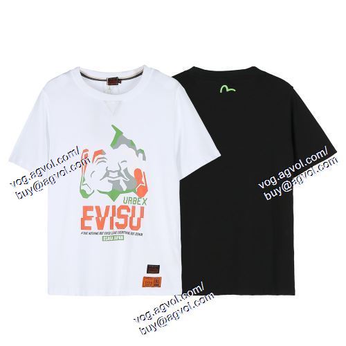  2021春夏 エヴィス EVISU  2色可選 半袖Tシャツ スタイリッシュな印象 EVISUコピー ブランド
