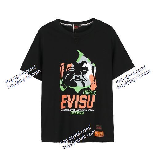 2021春夏 エヴィス EVISU  2色可選 半袖Tシャツ スタイリッシュな印象 EVISUコピー ブランド