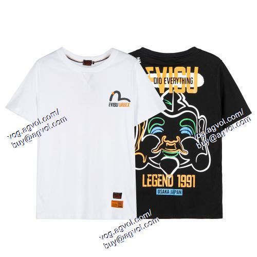  エヴィス EVISU オリジナル EVISUスーパーコピー 激安 2021春夏 2色可選 半袖Tシャツ