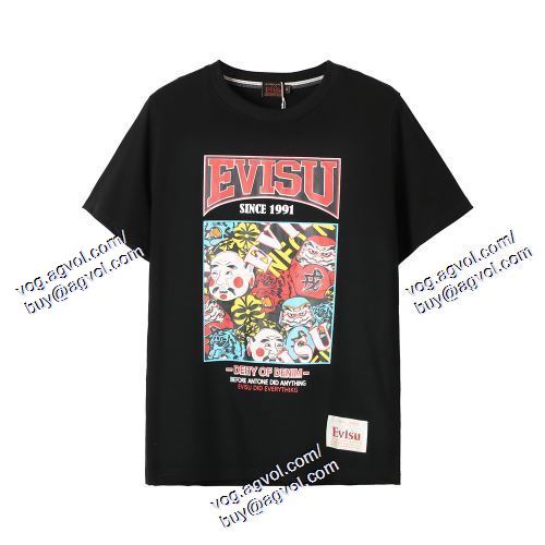  エヴィス EVISU 半袖Tシャツ 存在感のある EVISUスーパーコピー 代引 2021春夏 2色可選