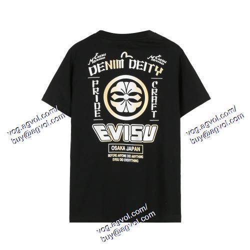  2021春夏 エヴィス EVISU 半袖Tシャツ コスパ最高のプライス 2色可選 EVISUコピー ブランド 