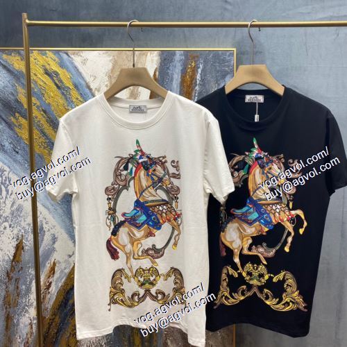  HERMESブランド 偽物 通販 大特価 エルメス HERMES 2021春夏 2色可選 半袖Tシャツ