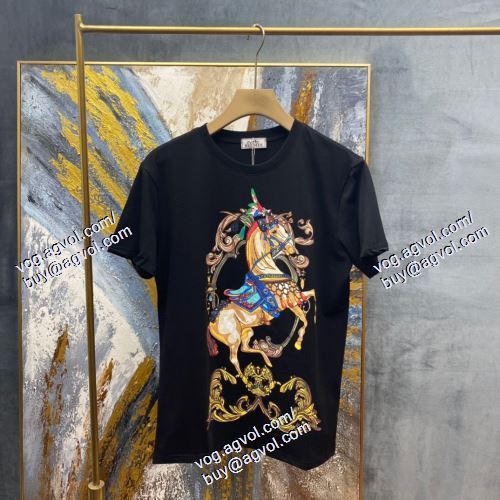  HERMESブランド 偽物 通販 大特価 エルメス HERMES 2021春夏 2色可選 半袖Tシャツ