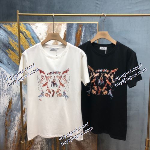  2021春夏 エルメス HERMES 超レア 2色可選 半袖Tシャツ HERMESコピーブランド