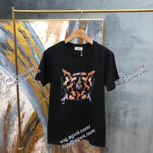  2021春夏 エルメス HERMES 超レア 2色可選 半袖Tシャツ HERMESコピーブランド
