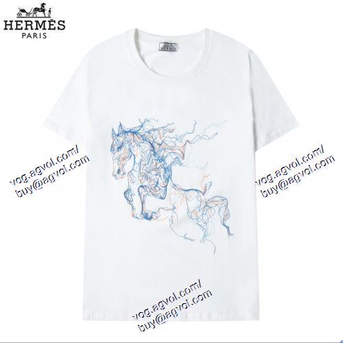  HERMES偽物ブランド 大人のおしゃれに 2021春夏 エルメス HERMES 2色可選 半袖Tシャツ