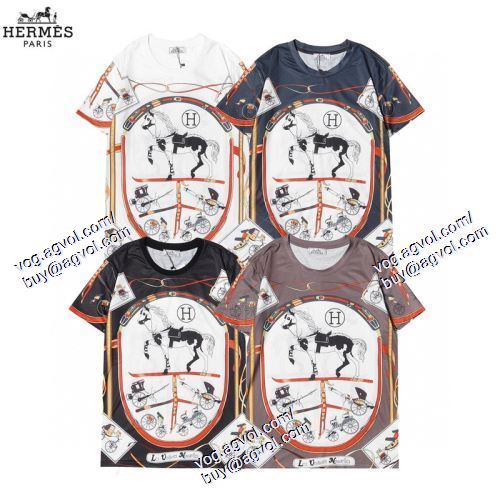  HERMES偽物ブランド 2021春夏 抜群の雰囲気が作れる! 2色可選 半袖Tシャツ エルメス HERMES