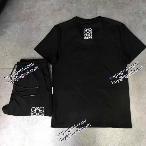  ロエベ LOEWE 欧米韓流/雑誌 2021春夏 LOEWEブランド 偽物 通販 半袖Tシャツ 上下セット