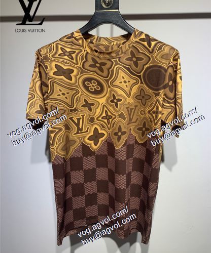  2021春夏 半袖Tシャツ LOUIS VUITTONコピー 首胸ロゴ ルイ ヴィトン LOUIS VUITTON