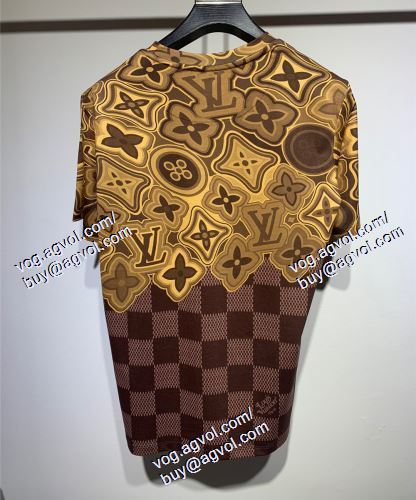  2021春夏 半袖Tシャツ LOUIS VUITTONコピー 首胸ロゴ ルイ ヴィトン LOUIS VUITTON