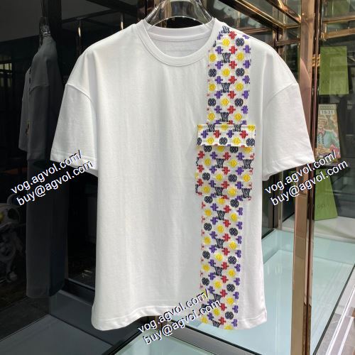  ファッション 人気 2色可選 半袖Tシャツ LOUIS VUITTONコピー ブランド 2021春夏 ルイ ヴィトン LOUIS VUITTON 