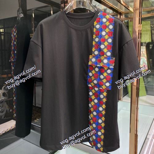  ファッション 人気 2色可選 半袖Tシャツ LOUIS VUITTONコピー ブランド 2021春夏 ルイ ヴィトン LOUIS VUITTON 