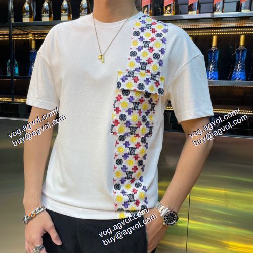  ファッション 人気 2色可選 半袖Tシャツ LOUIS VUITTONコピー ブランド 2021春夏 ルイ ヴィトン LOUIS VUITTON 