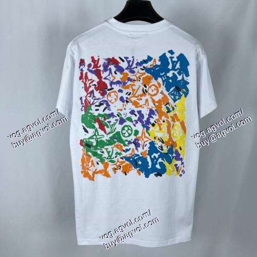  2021春夏 LOUIS VUITTONブランドコピー 2色可選 SALE開催 半袖Tシャツ ルイ ヴィトン LOUIS VUITTON 