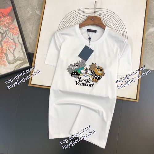  2色可選 半袖Tシャツ 2021春夏 贈り物にも◎ LOUIS VUITTONブランドコピー ルイ ヴィトン LOUIS VUITTON 
