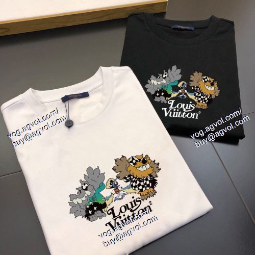  2色可選 半袖Tシャツ 2021春夏 贈り物にも◎ LOUIS VUITTONブランドコピー ルイ ヴィトン LOUIS VUITTON 