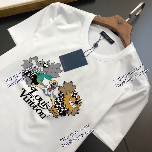  2色可選 半袖Tシャツ 2021春夏 贈り物にも◎ LOUIS VUITTONブランドコピー ルイ ヴィトン LOUIS VUITTON 
