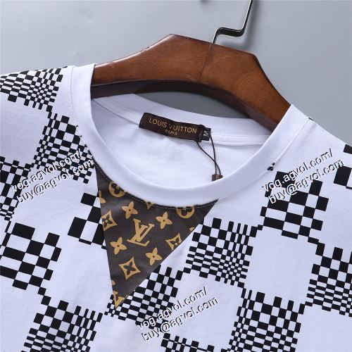  2021春夏 LOUIS VUITTONブランドコピー 半袖Tシャツ 上下セット ルイ ヴィトン LOUIS VUITTON 人気激売れ 2色可選 