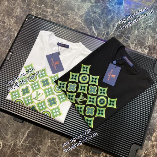 半袖Tシャツ ルイ ヴィトンスーパーコピー ラックスした雰囲気 風合いが出る プリント 2021春夏 ルイ ヴィトン LOUIS VUITTON 2色可選