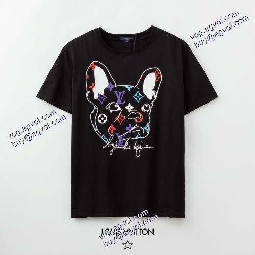 2色可選 2021春夏 落ち着いた感覚 ルイ ヴィトンコピー ルイ ヴィトン LOUIS VUITTON 半袖Tシャツ プリント 流行に関係なく長年愛用できる