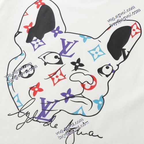2色可選 2021春夏 落ち着いた感覚 ルイ ヴィトンコピー ルイ ヴィトン LOUIS VUITTON 半袖Tシャツ プリント 流行に関係なく長年愛用できる