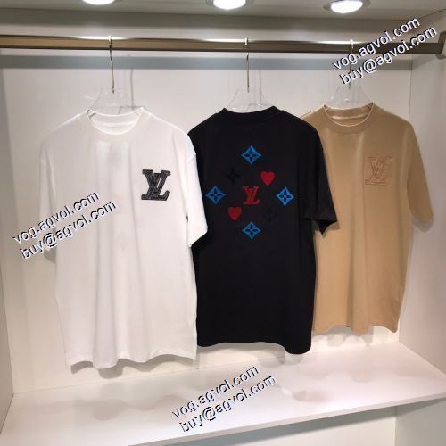 3色可選 半袖Tシャツ 肩ロゴ付 ルイ ヴィトンブランド 偽物 通販 ファション性の高い 優しいフィット感 2021春夏 ルイ ヴィトン LOUIS VUITTON