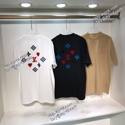 3色可選 半袖Tシャツ 肩ロゴ付 ルイ ヴィトンブランド 偽物 通販 ファション性の高い 優しいフィット感 2021春夏 ルイ ヴィトン LOUIS VUITTON