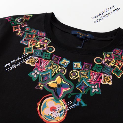 半袖Tシャツ  ルイ ヴィトンコピーブランド 高級感ある 2021春夏 ルイ ヴィトン LOUIS VUITTON 2色可選 プリント 着心地満点
