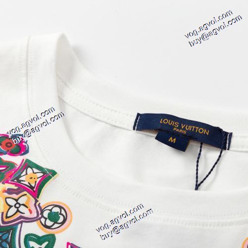 半袖Tシャツ  ルイ ヴィトンコピーブランド 高級感ある 2021春夏 ルイ ヴィトン LOUIS VUITTON 2色可選 プリント 着心地満点