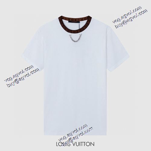 2色可選 セール中 ルイ ヴィトン偽物ブランド 半袖Tシャツ デザイン性の高い 2021春夏 ルイ ヴィトン LOUIS VUITTON ラウンドネック