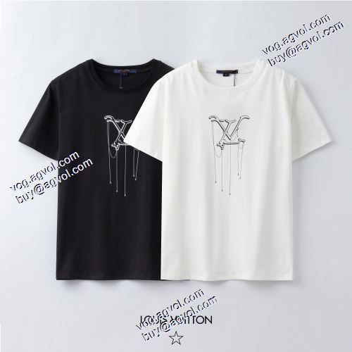 おすすめ/オススメ ルイ ヴィトンスーパーコピー 2021春夏 ルイ ヴィトン LOUIS VUITTON 2色可選 半袖Tシャツ プリント 通気性に優れた