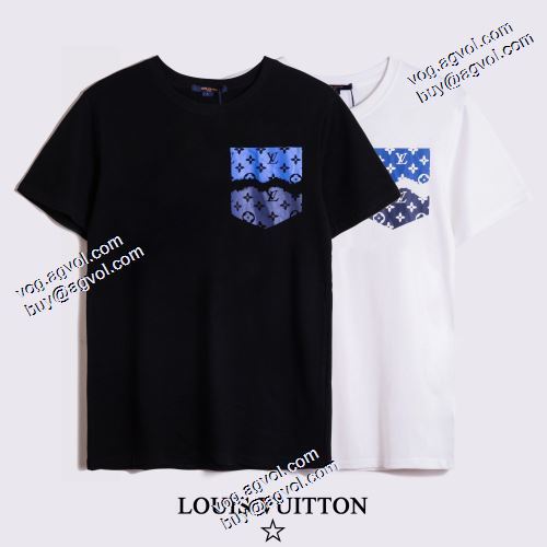 2色可選 プリント 半袖Tシャツ ルイ ヴィトンブランドコピー ファッション 人気 自然な肌触り 2021春夏 ルイ ヴィトン LOUIS VUITTON