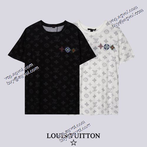 ポップ 2021春夏 ルイ ヴィトンブランド コピー ルイ ヴィトン LOUIS VUITTON 2色可選 半袖Tシャツ 気軽にカジュアルに使える 刺繍使い
