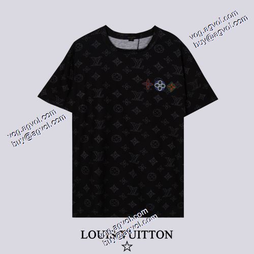 ポップ 2021春夏 ルイ ヴィトンブランド コピー ルイ ヴィトン LOUIS VUITTON 2色可選 半袖Tシャツ 気軽にカジュアルに使える 刺繍使い