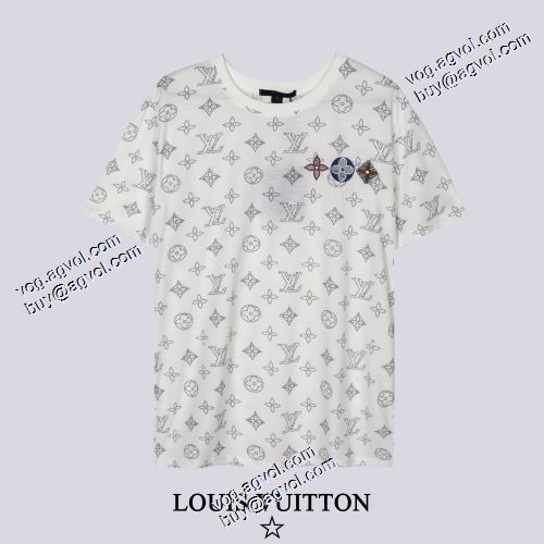 ポップ 2021春夏 ルイ ヴィトンブランド コピー ルイ ヴィトン LOUIS VUITTON 2色可選 半袖Tシャツ 気軽にカジュアルに使える 刺繍使い