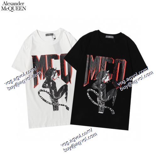  2色可選 2021春夏 alexander mcqueenスーパーコピー 贈り物にも◎ 半袖Tシャツアレキサンダー マックイーン alexander mcqueen 