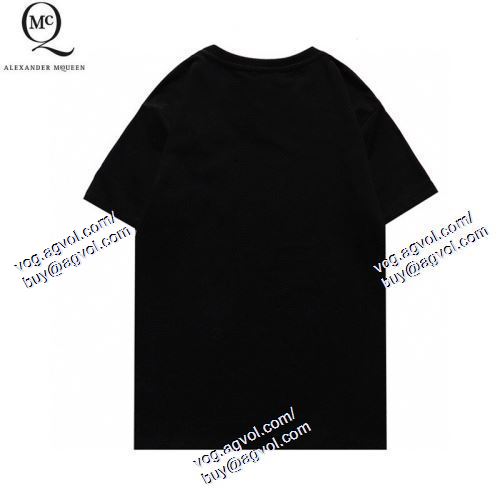  2021春夏 alexander mcqueen偽物ブランド 首胸ロゴ アレキサンダー マックイーン alexander mcqueen 2色可選 半袖Tシャツ