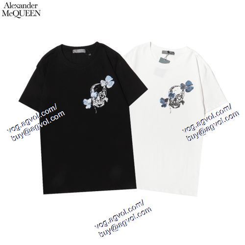  耐久性に優れ 2021春夏 2色可選 半袖Tシャツ アレキサンダー マックイーン alexander mcqueen alexander mcqueenスーパーコピー 代引
