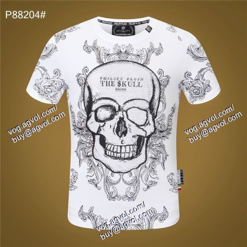  PHILIPP PLEINブランドコピー 半袖Tシャツ フィリッププレイン PHILIPP PLEIN 2021春夏 落ち着いた感覚 2色可選