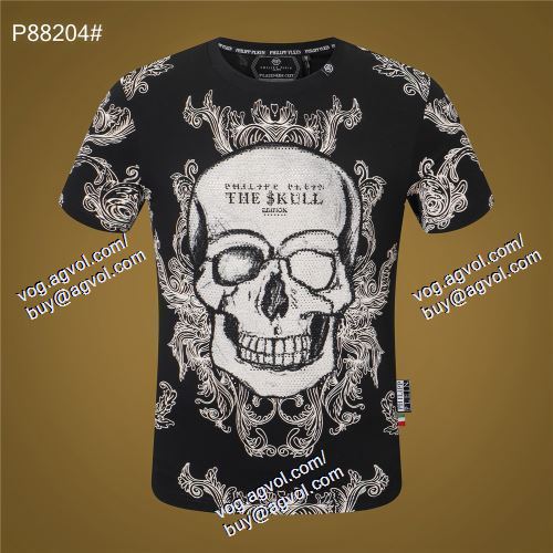  PHILIPP PLEINブランドコピー 半袖Tシャツ フィリッププレイン PHILIPP PLEIN 2021春夏 落ち着いた感覚 2色可選