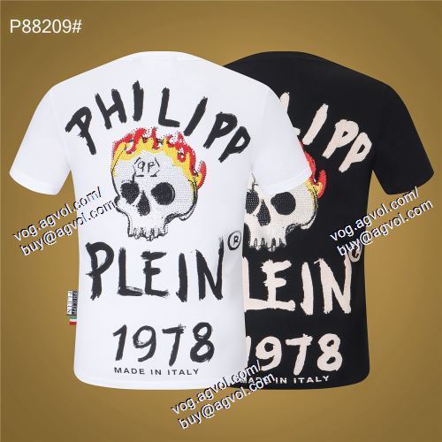  2021春夏 ムダな装飾を排したデザイン フィリッププレイン PHILIPP PLEIN 2色可選 半袖Tシャツ PHILIPP PLEINコピー