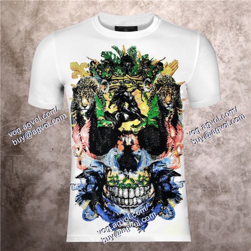 フィリッププレイン PHILIPP PLEIN 2色可選 上質 大人気！ 2021春夏 半袖Tシャツ PHILIPP PLEINコピーブランド
