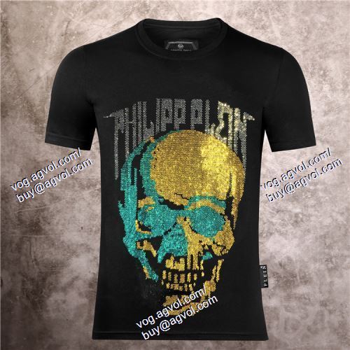  PHILIPP PLEIN偽物ブランド 半袖Tシャツ フィリッププレイン PHILIPP PLEIN 首胸ロゴ 2021春夏